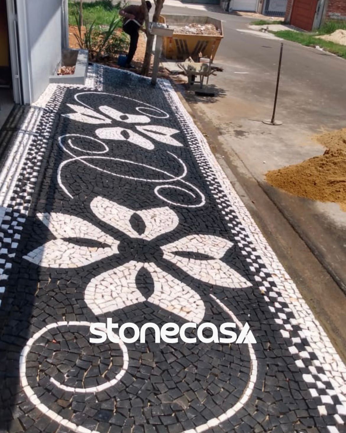 Pedra Portuguesa Preta e Branca Pedra Portuguesa Preta e Branca