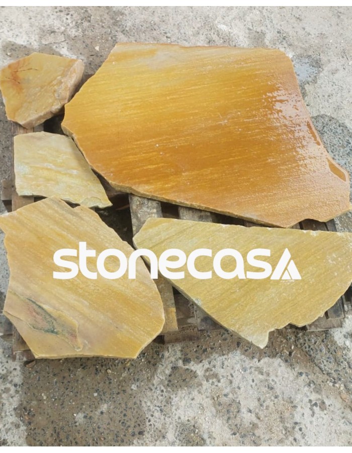 Pedra São Tomé Amarela Quartzito em Cacos Grandes