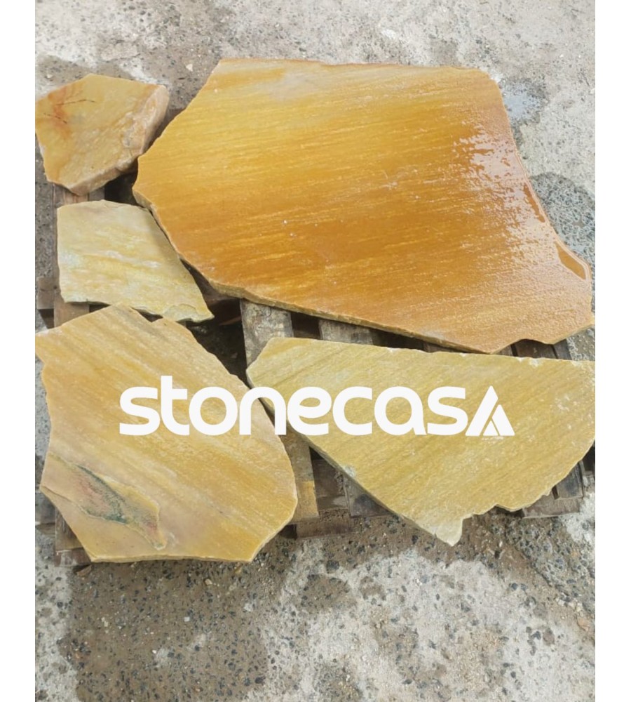 Pedra São Tomé Amarela Quartzito em Cacos Grandes