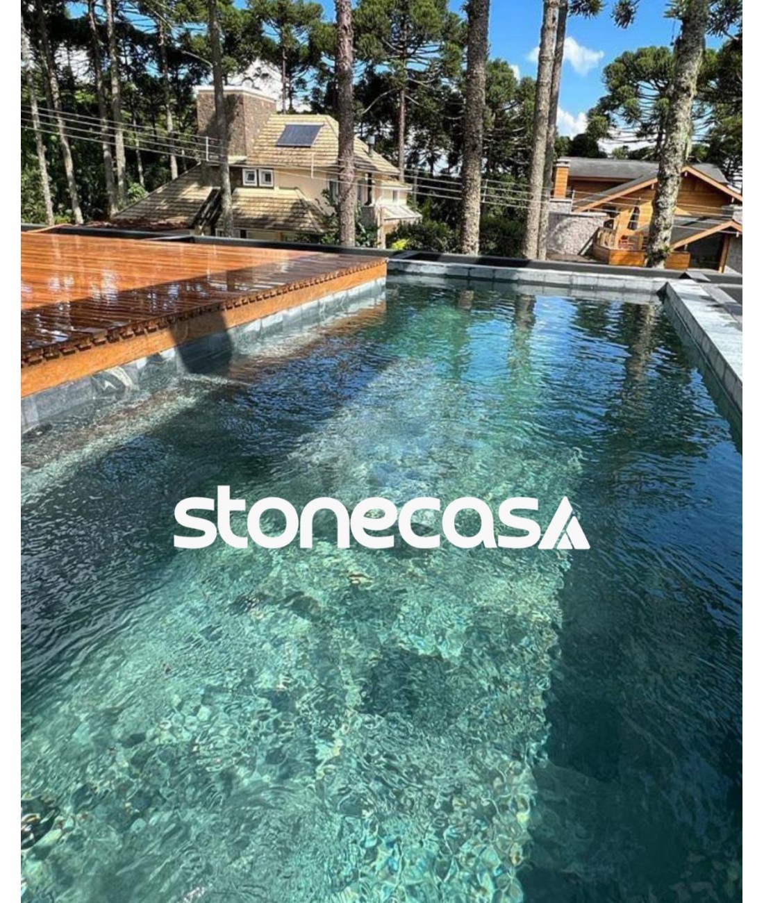 Piscina em Pedra-Sabão Verde Stone Casa Pedra-Sabão Verde Stone Casa em piscina de alto padrão