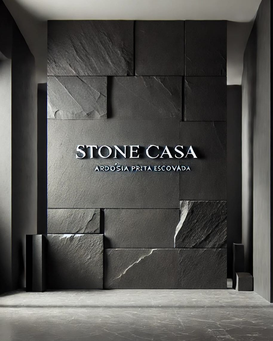 Monolítico Black: A Ardósia Preta Escovada da Stone Casa Monolítico Black: A Ardósia Preta Escovada da Stone Casa