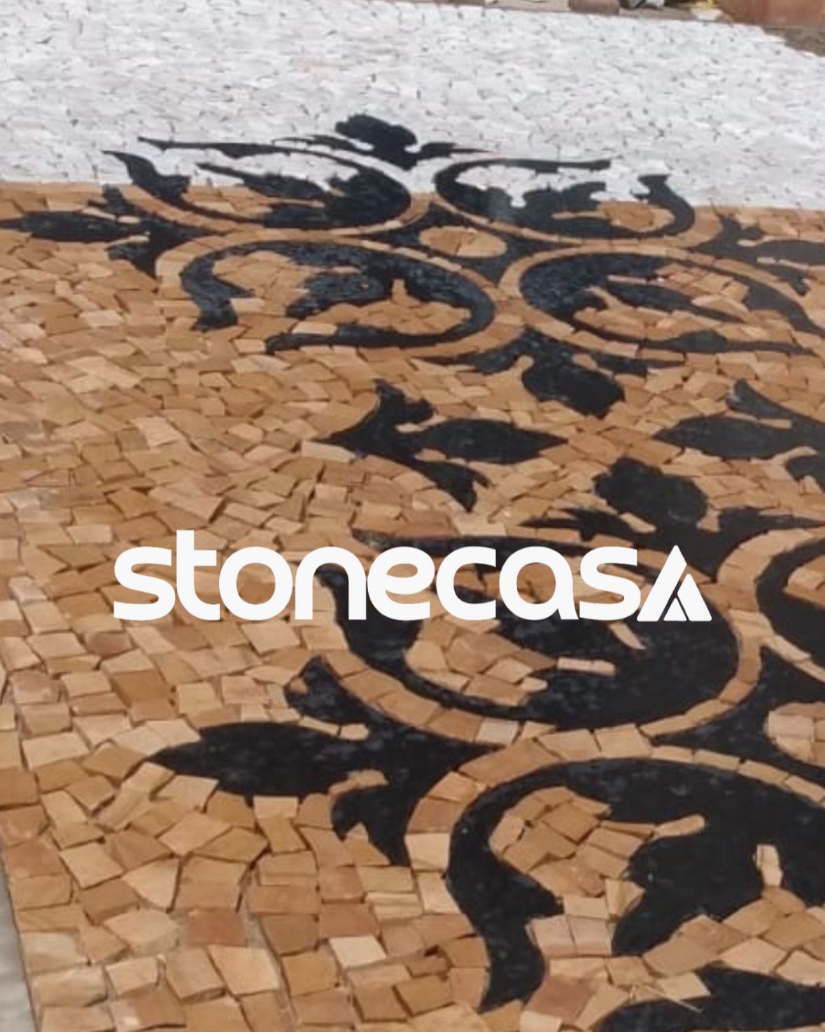 pedra portuguesa branco neve mosaico | stone casa pedra portuguesa branco neve stone casa calçada jardim piscina piso externo