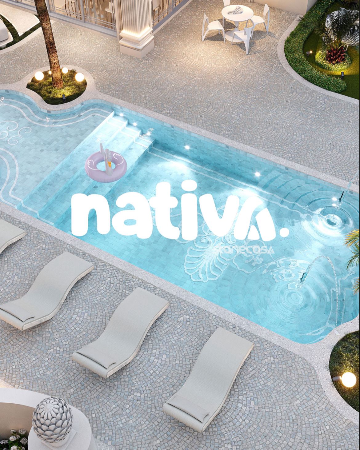 Pedra Portuguesa Branco Neve Agatha | Stone Casa Pedra portuguesa branco neve agatha aplicada em piso externo premium