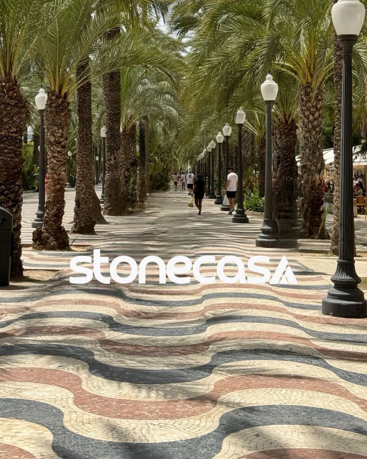 pedra portuguesa natural stone casa mosaico para calçada e jardim | Stone Casa pedra portuguesa bege preta e vermelha stone casa calçada e piso externo