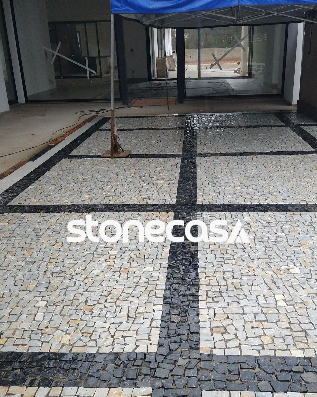 pedra portuguesa cores natural mosaico calçada jardim | Stone Casa cores de pedra portuguesa natural stone casa calçada piscina jardim piso externo