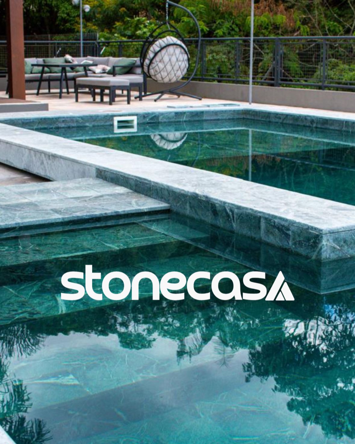 pedra sabao verde santorini piscina agua do mar | stone casa pedra sabao verde santorini para piscina com agua salgada | stone casa